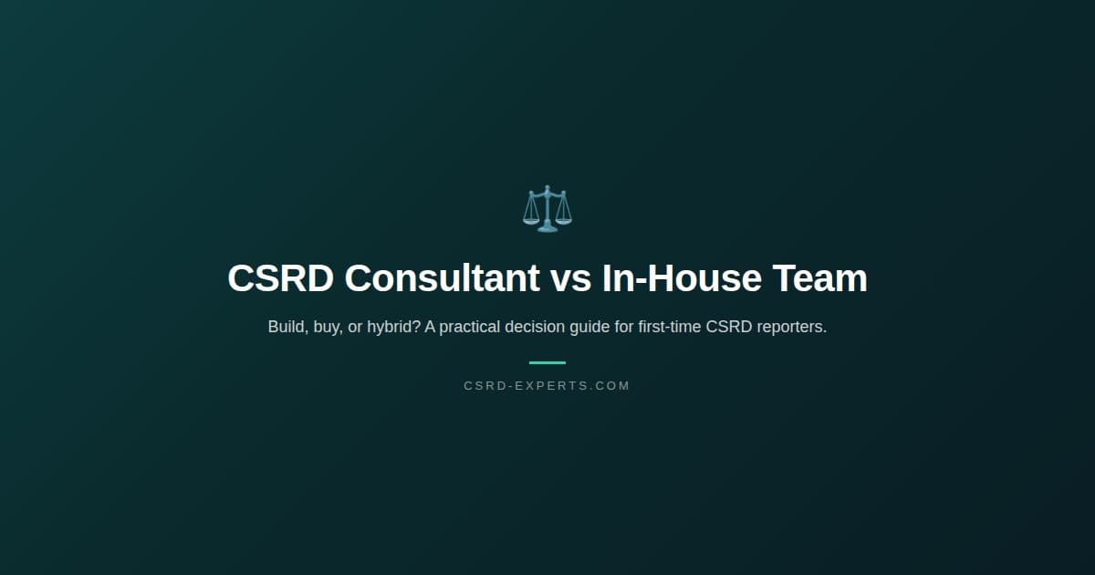 CSRD Consultant vs In-House Sustainability Team: The Build-vs-Buy Decision Guide (2026)